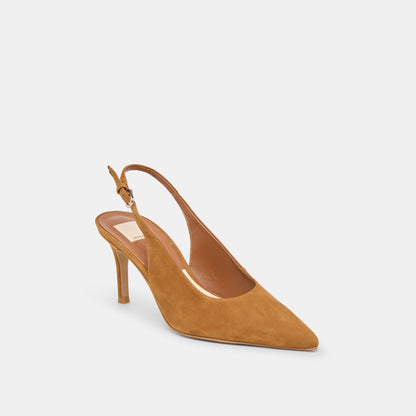 Elasi Brown Nubuck Heels - Dolce Vita