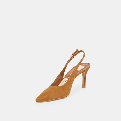 Elasi Brown Nubuck Heels - Dolce Vita