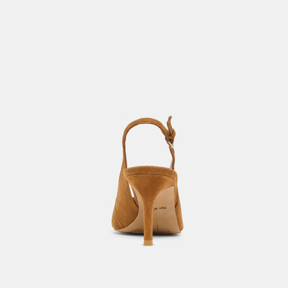 Elasi Brown Nubuck Heels - Dolce Vita