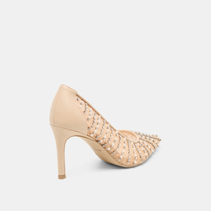 Kashe Pearl Blush Lace Mesh Heels - Dolce Vita
