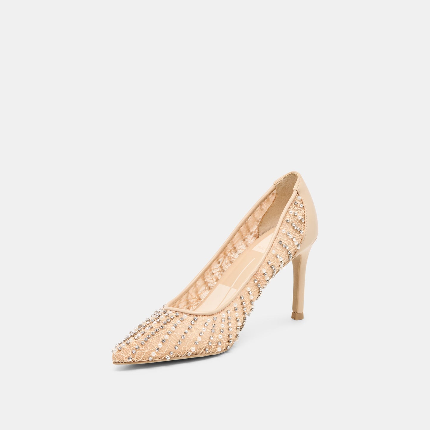 Kashe Pearl Blush Lace Mesh Heels - Dolce Vita