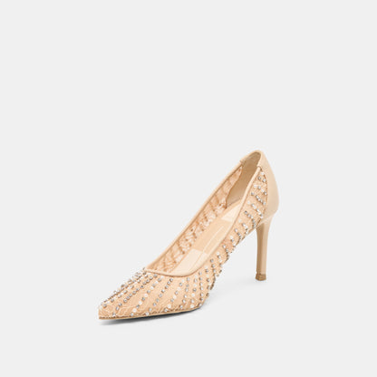 Kashe Pearl Blush Lace Mesh Heels - Dolce Vita