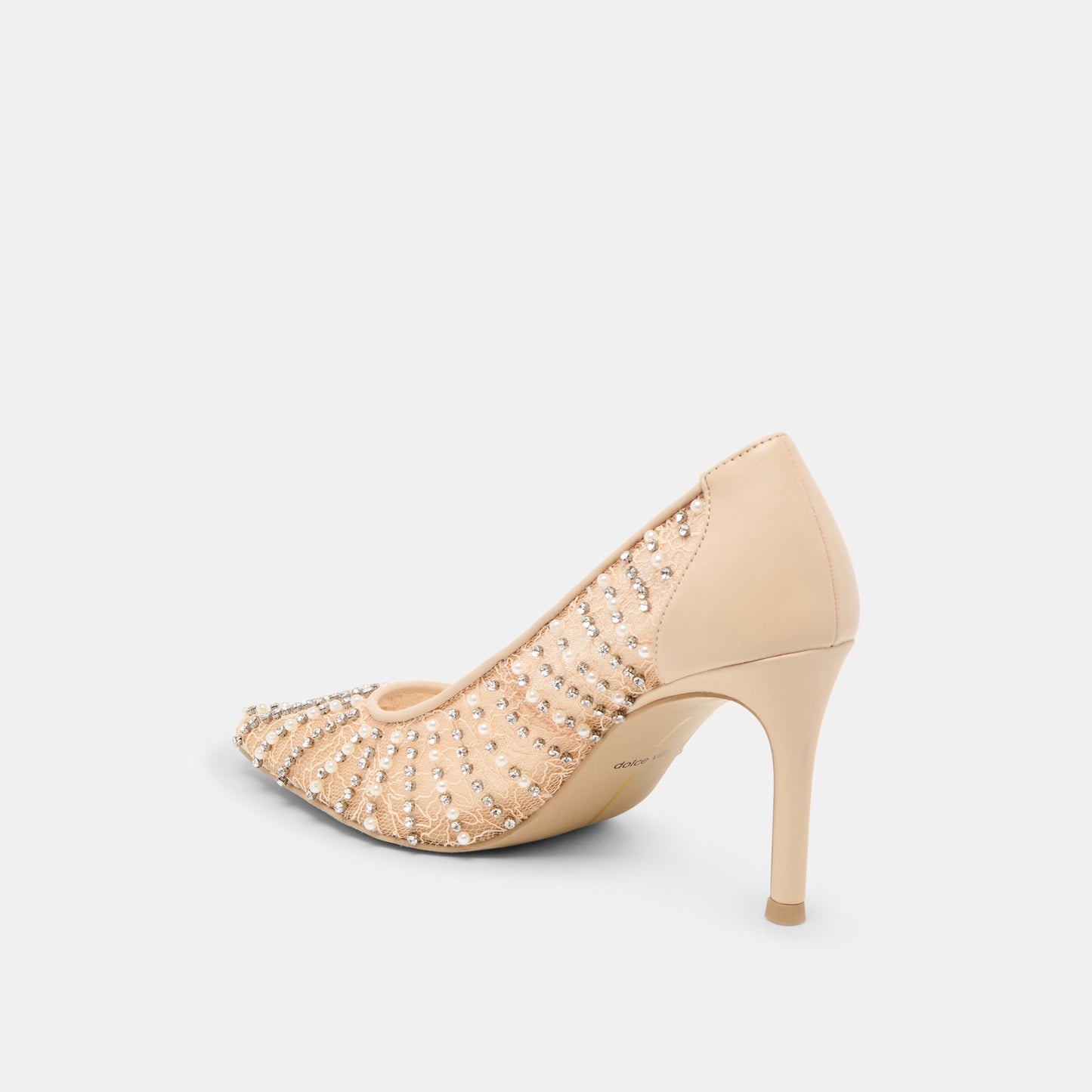 Kashe Pearl Blush Lace Mesh Heels - Dolce Vita