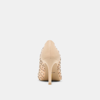 Kashe Pearl Blush Lace Mesh Heels - Dolce Vita