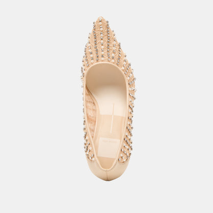 Kashe Pearl Blush Lace Mesh Heels - Dolce Vita