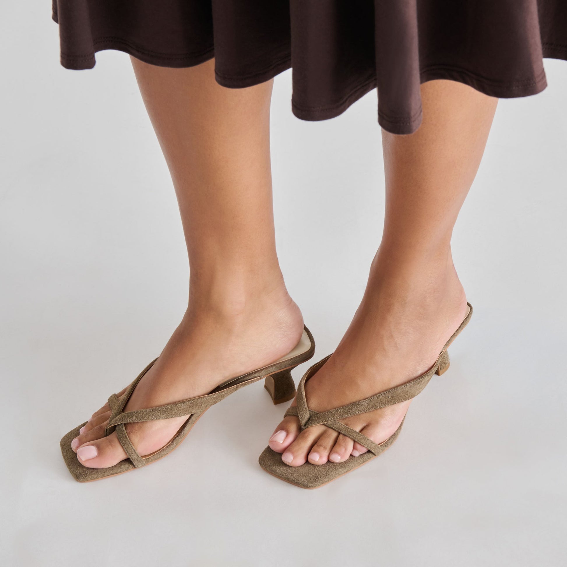 Brevel Olive Suede Heels - Dolce Vita