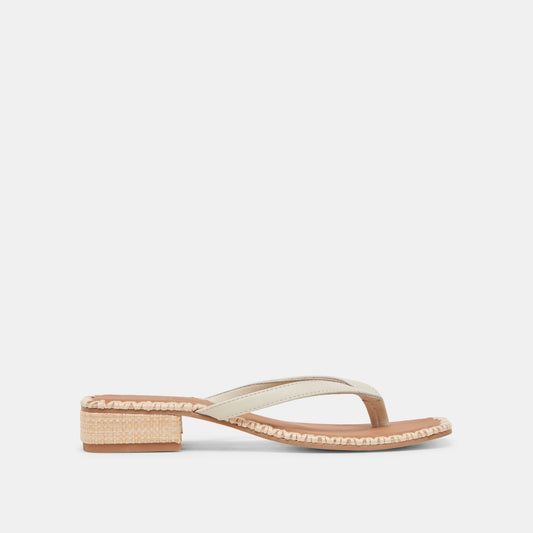 BARTY SANDALS WHITE LEATHER - Dolce Vita