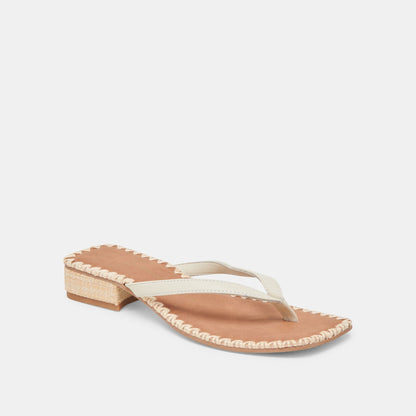 BARTY SANDALS WHITE LEATHER - Dolce Vita