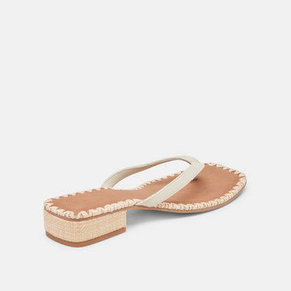 BARTY SANDALS WHITE LEATHER - Dolce Vita