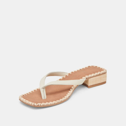 BARTY SANDALS WHITE LEATHER - Dolce Vita