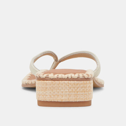 BARTY SANDALS WHITE LEATHER - Dolce Vita