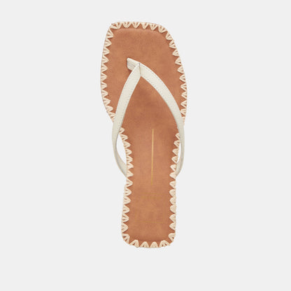 BARTY SANDALS WHITE LEATHER - Dolce Vita