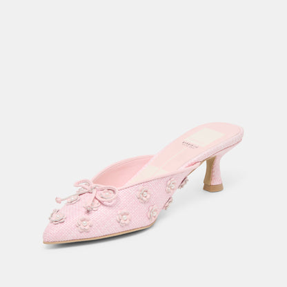 Camilo X Byrdie Golf Pink Raffia Wide Heels - Dolce Vita