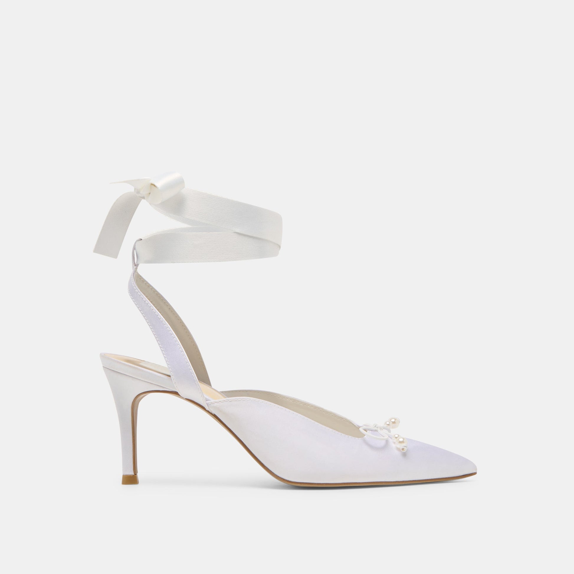 Efora True White Satin Heels - Dolce Vita