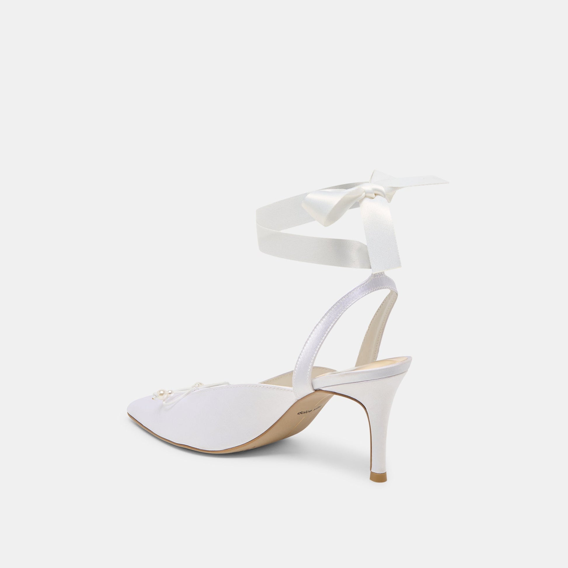 Efora True White Satin Heels - Dolce Vita