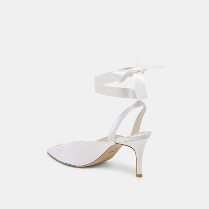 Efora True White Satin Heels - Dolce Vita