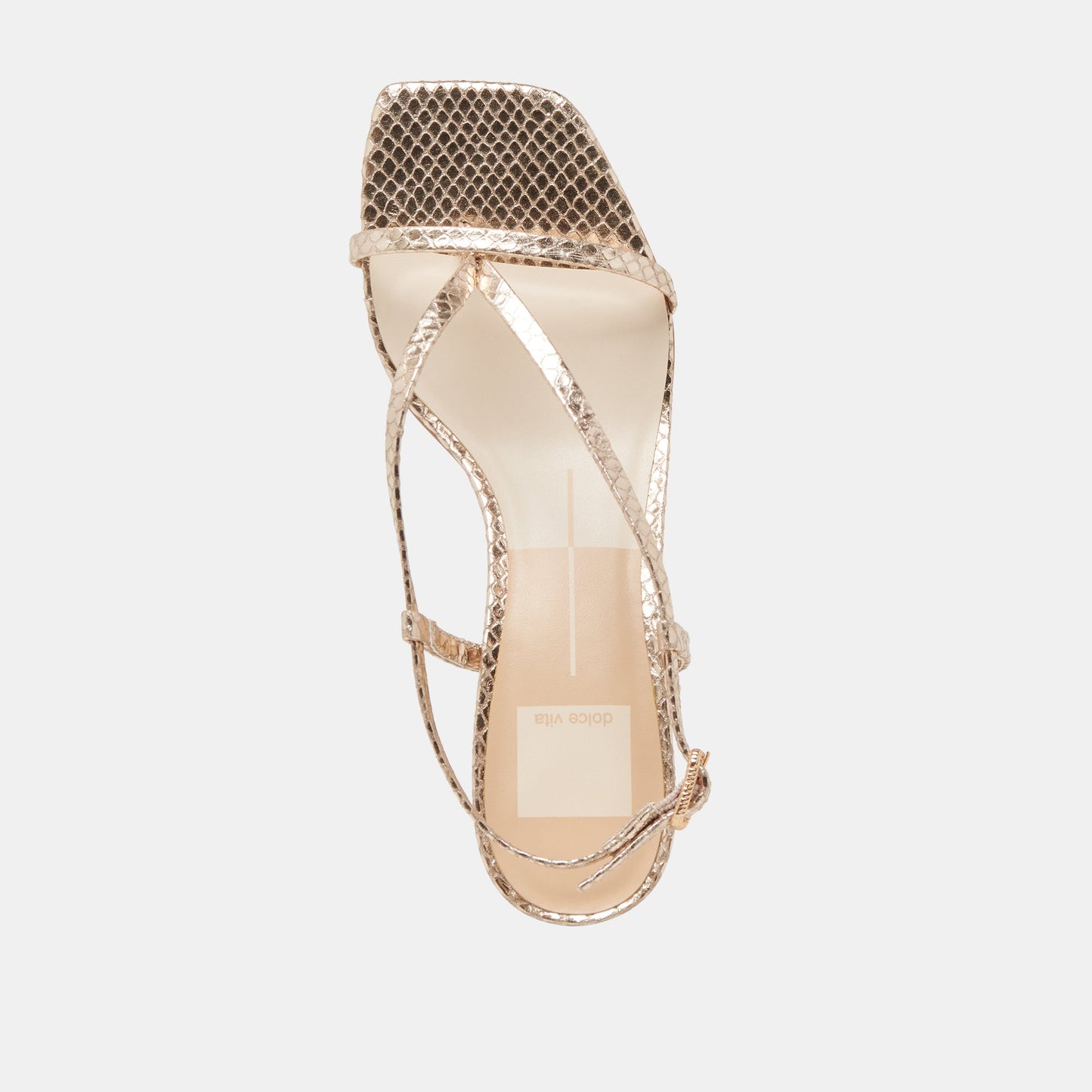LAURY HEELS CHAMPAGNE EMBOSSED LEATHER - Dolce Vita