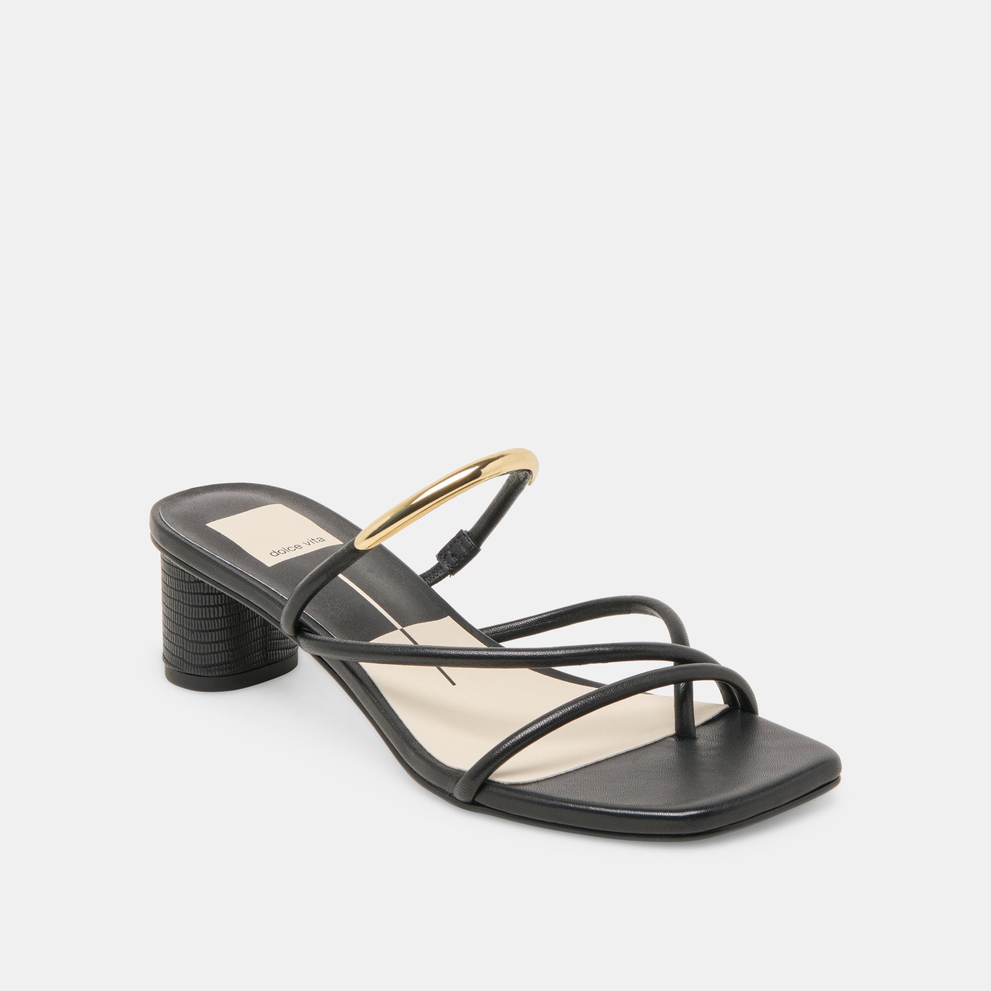 NAIRA HEELS BLACK LEATHER - Dolce Vita