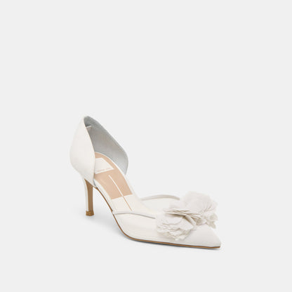 Evelin White Mesh Heels - Dolce Vita