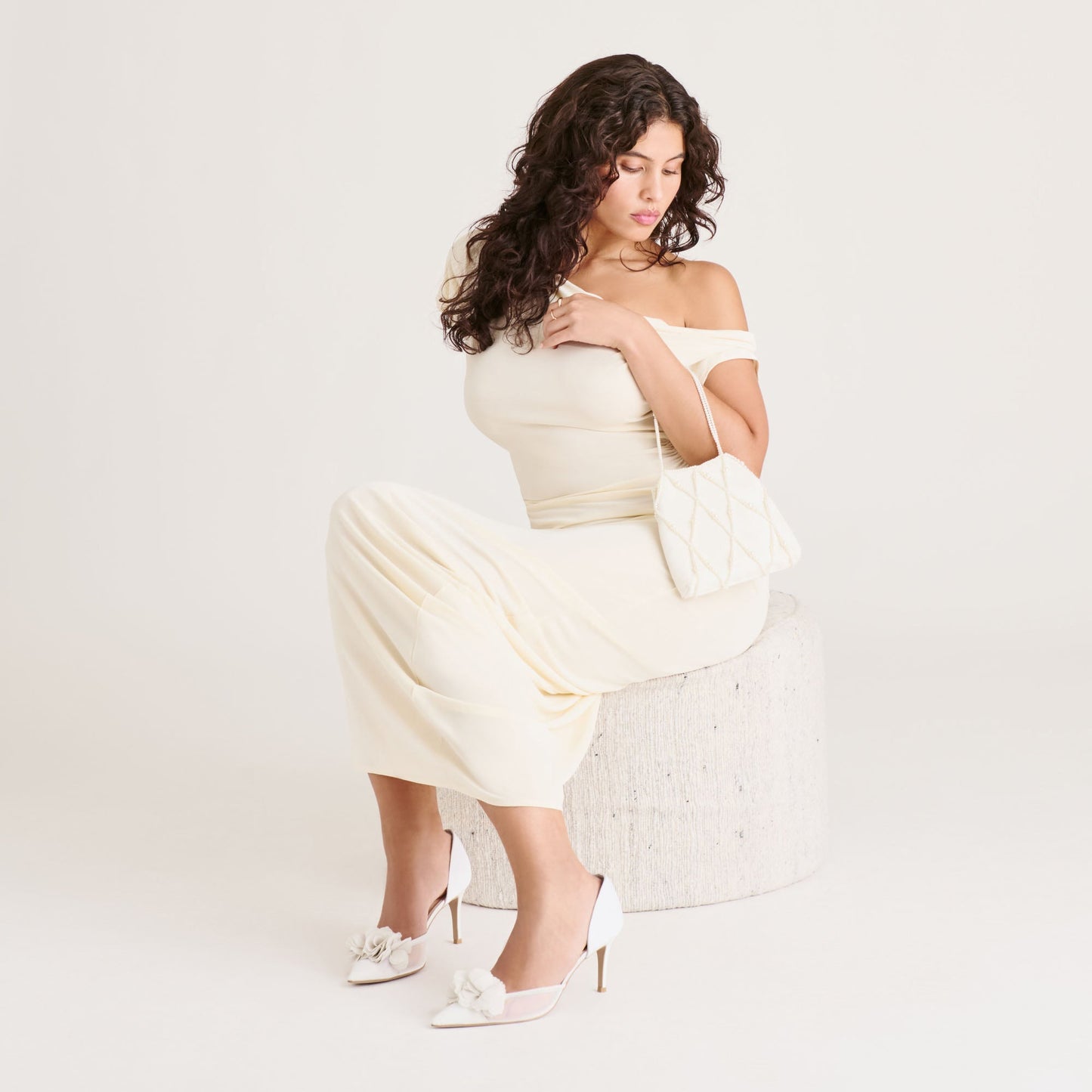 Evelin White Mesh Heels - Dolce Vita