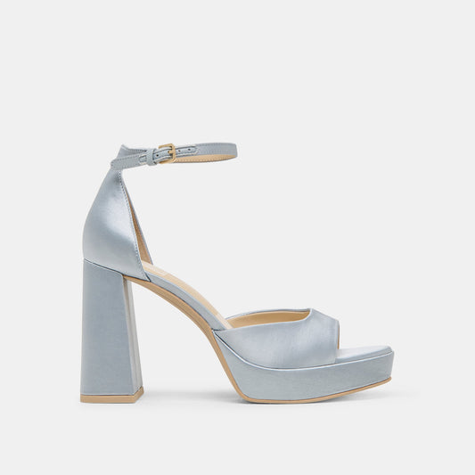 PANDRO HEELS LIGHT BLUE SATIN - Dolce Vita