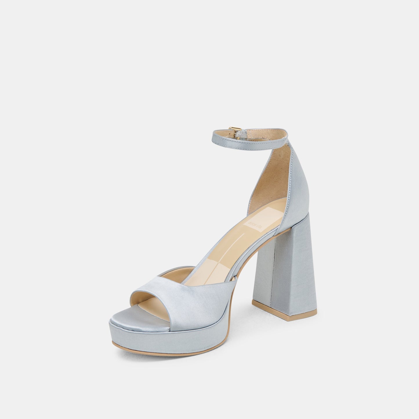PANDRO HEELS LIGHT BLUE SATIN - Dolce Vita