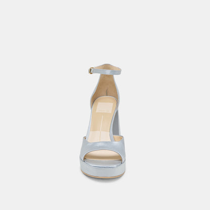PANDRO HEELS LIGHT BLUE SATIN - Dolce Vita
