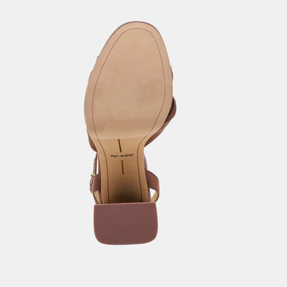 PARLO HEELS MID BROWN SATIN - Dolce Vita