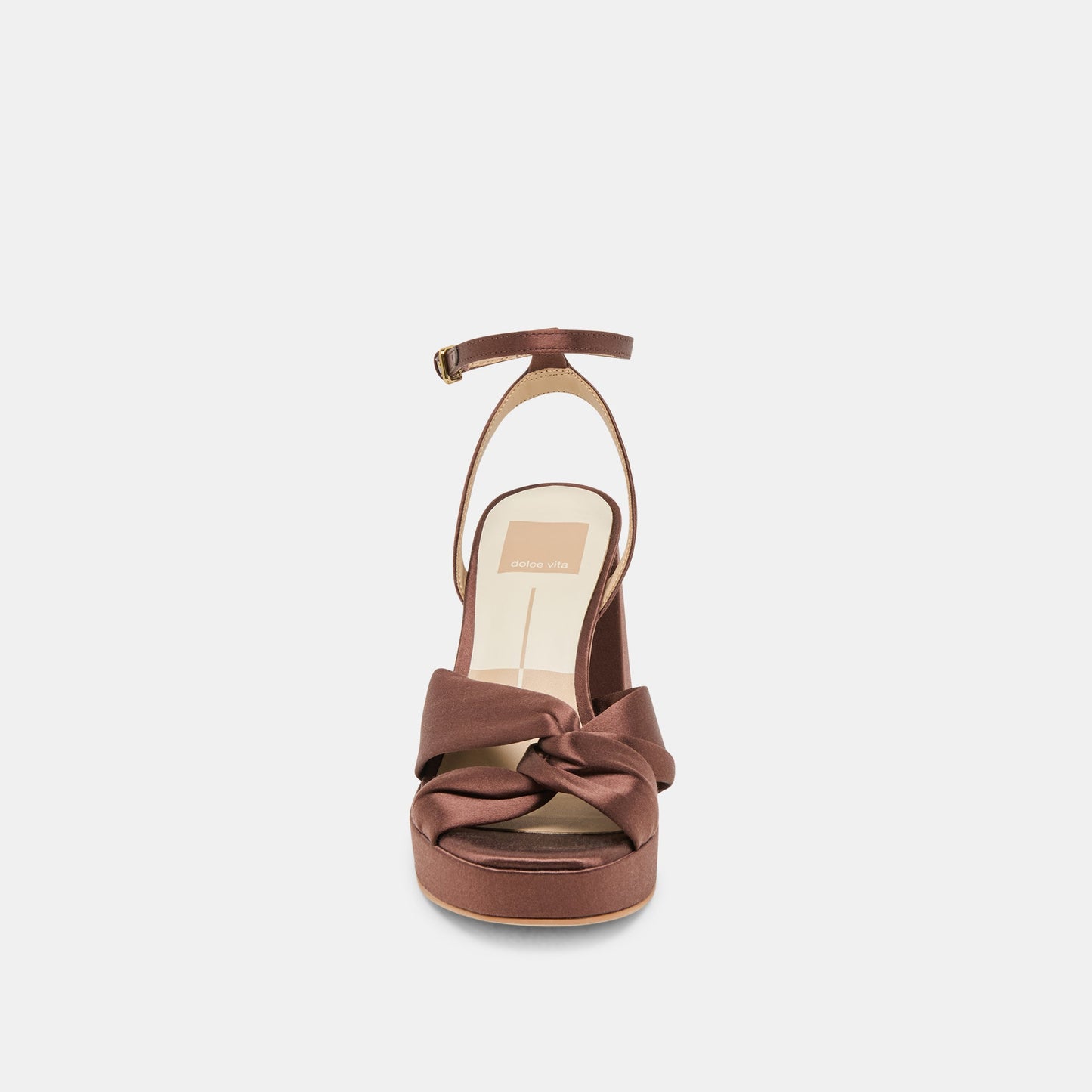 PARLO HEELS MID BROWN SATIN - Dolce Vita