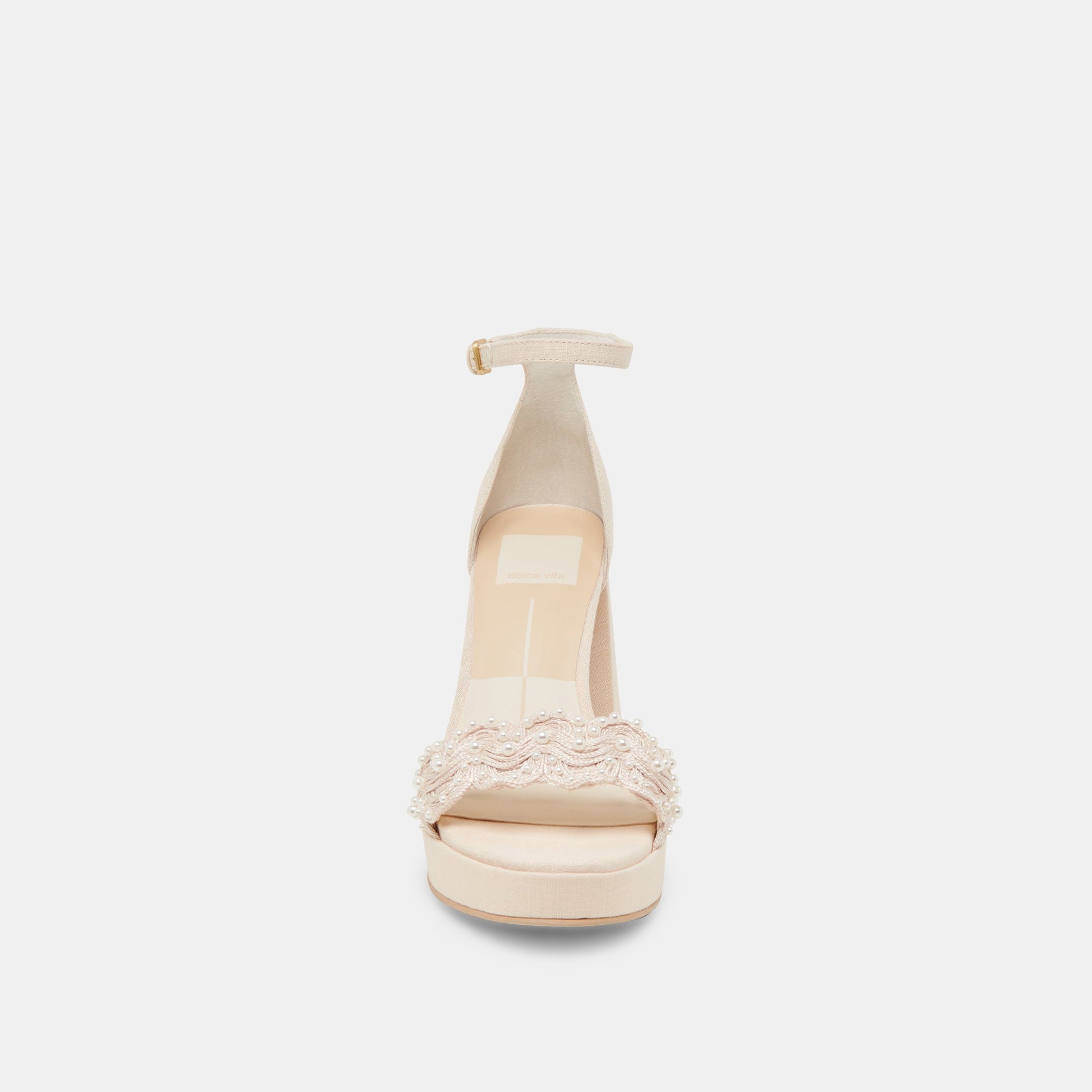 PELTIN PEARL HEELS VANILLA WOVEN RAFFIA - Dolce Vita
