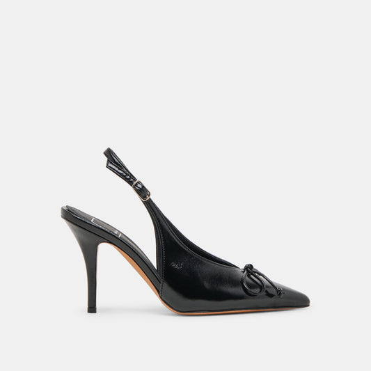 GEENA HEELS BLACK LEATHER - Dolce Vita