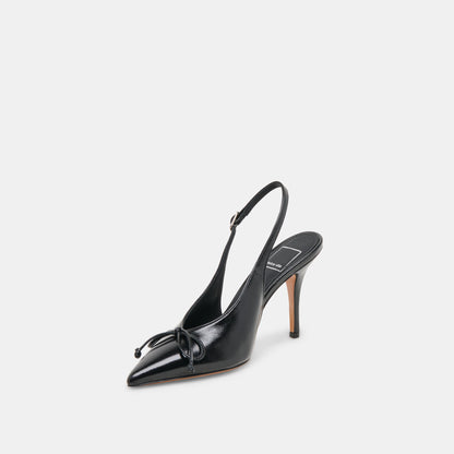 GEENA HEELS BLACK LEATHER - Dolce Vita