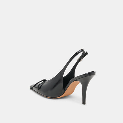 GEENA HEELS BLACK LEATHER - Dolce Vita