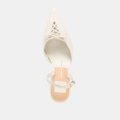 Hamya White Leather Heels - Dolce Vita