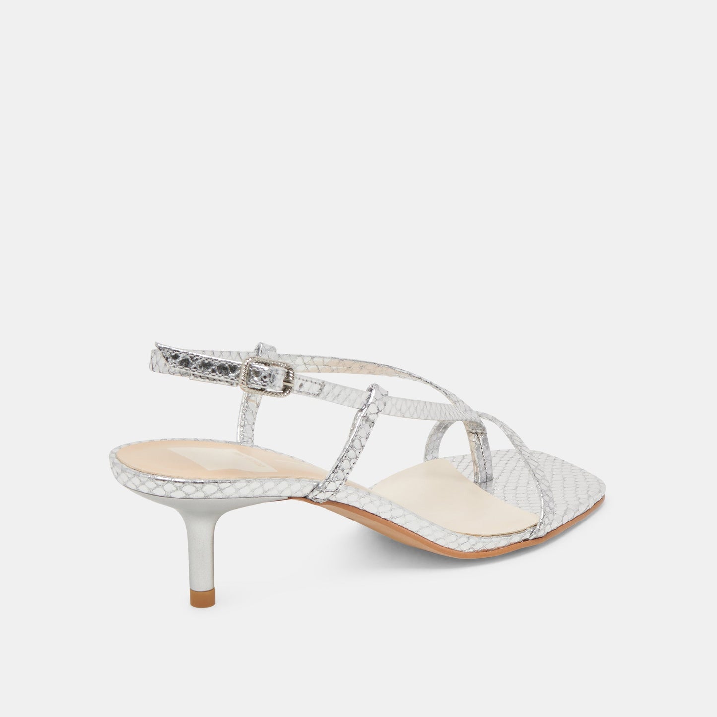 LAURY HEELS SILVER EMBOSSED LEATHER - Dolce Vita