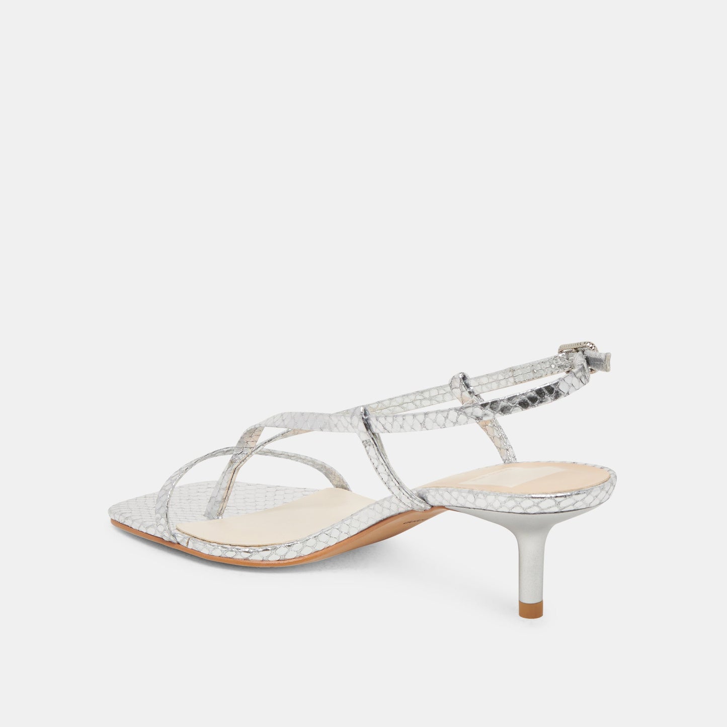 LAURY HEELS SILVER EMBOSSED LEATHER - Dolce Vita
