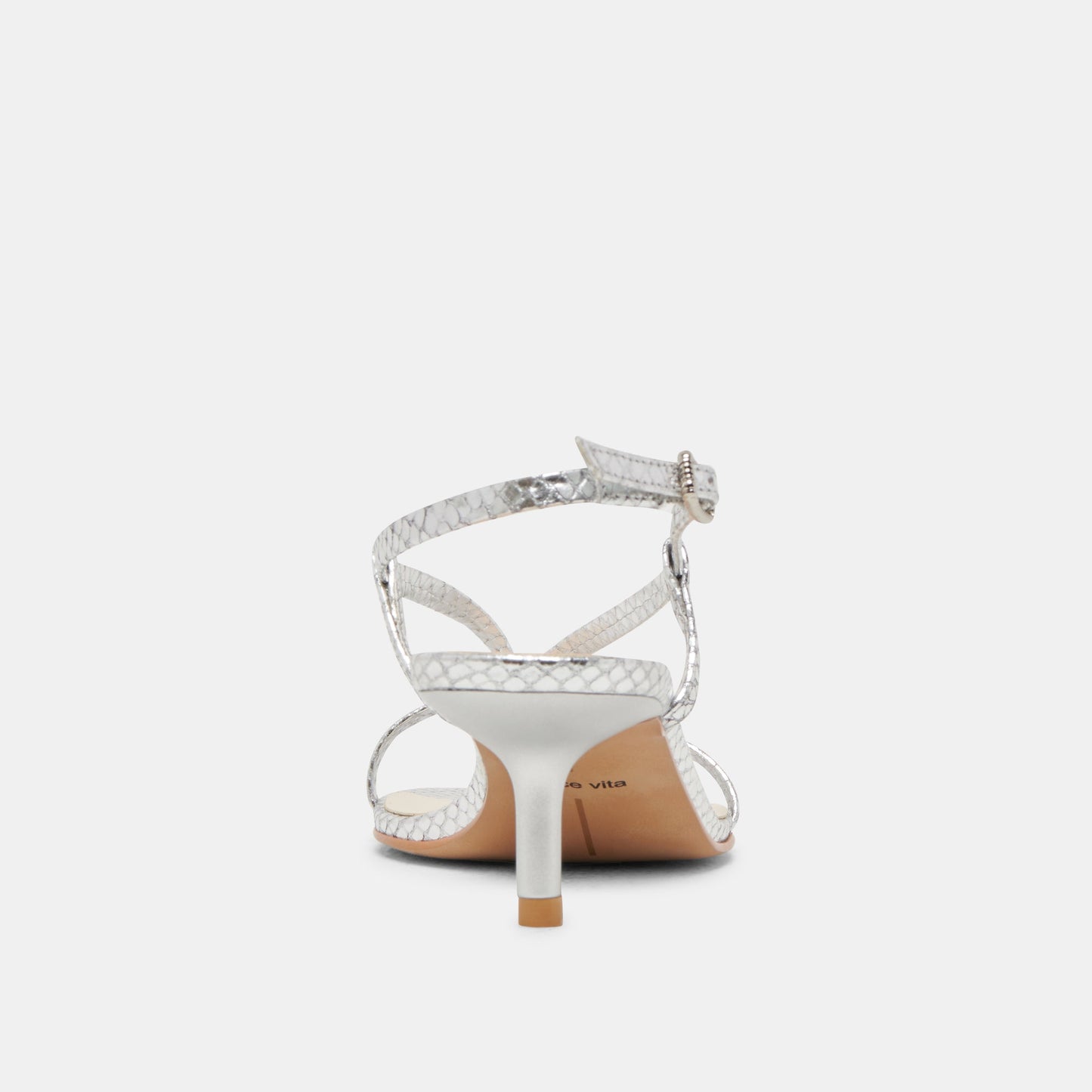 LAURY HEELS SILVER EMBOSSED LEATHER - Dolce Vita