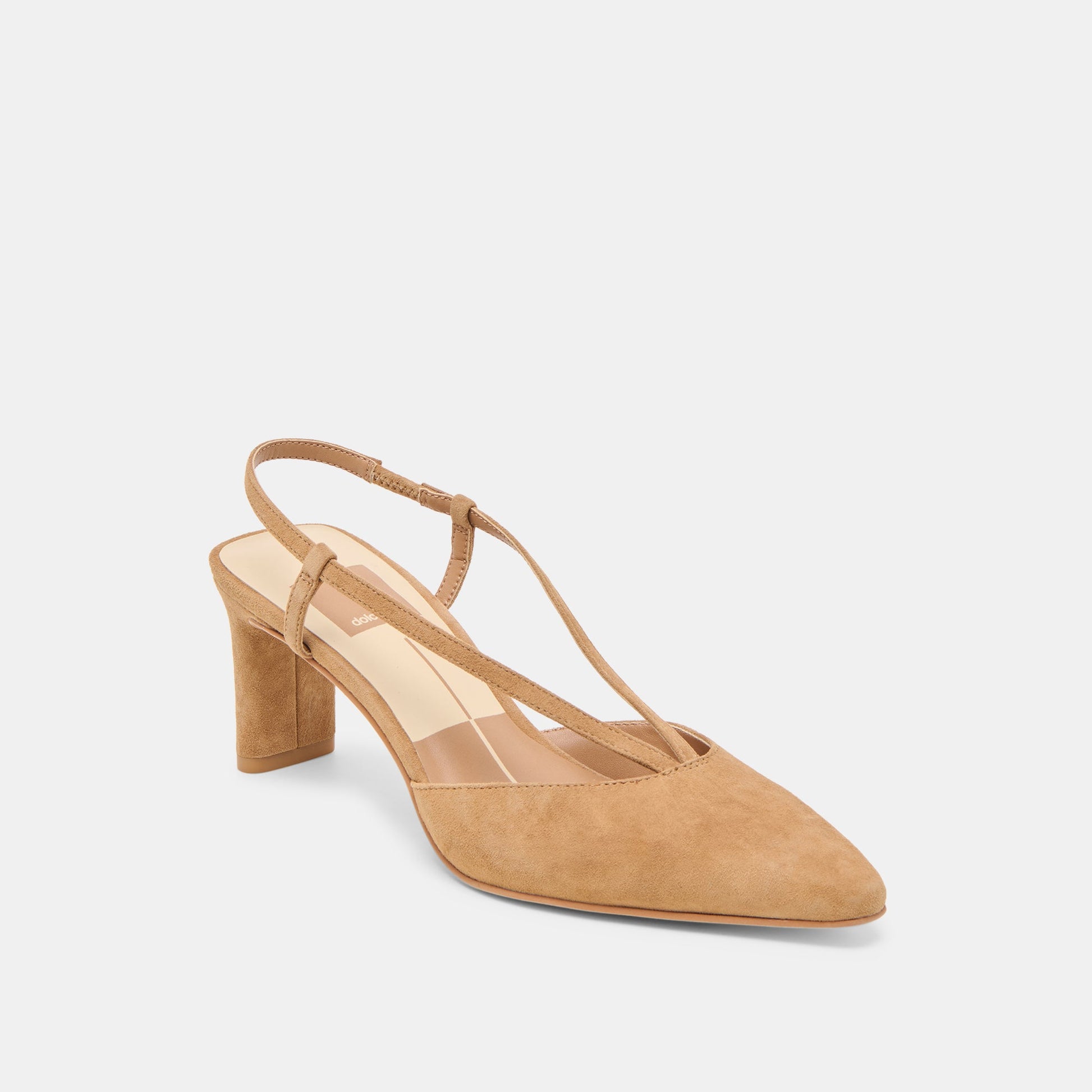 Ginay Lt Brown Suede Heels - Dolce Vita