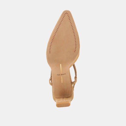 Ginay Lt Brown Suede Heels - Dolce Vita