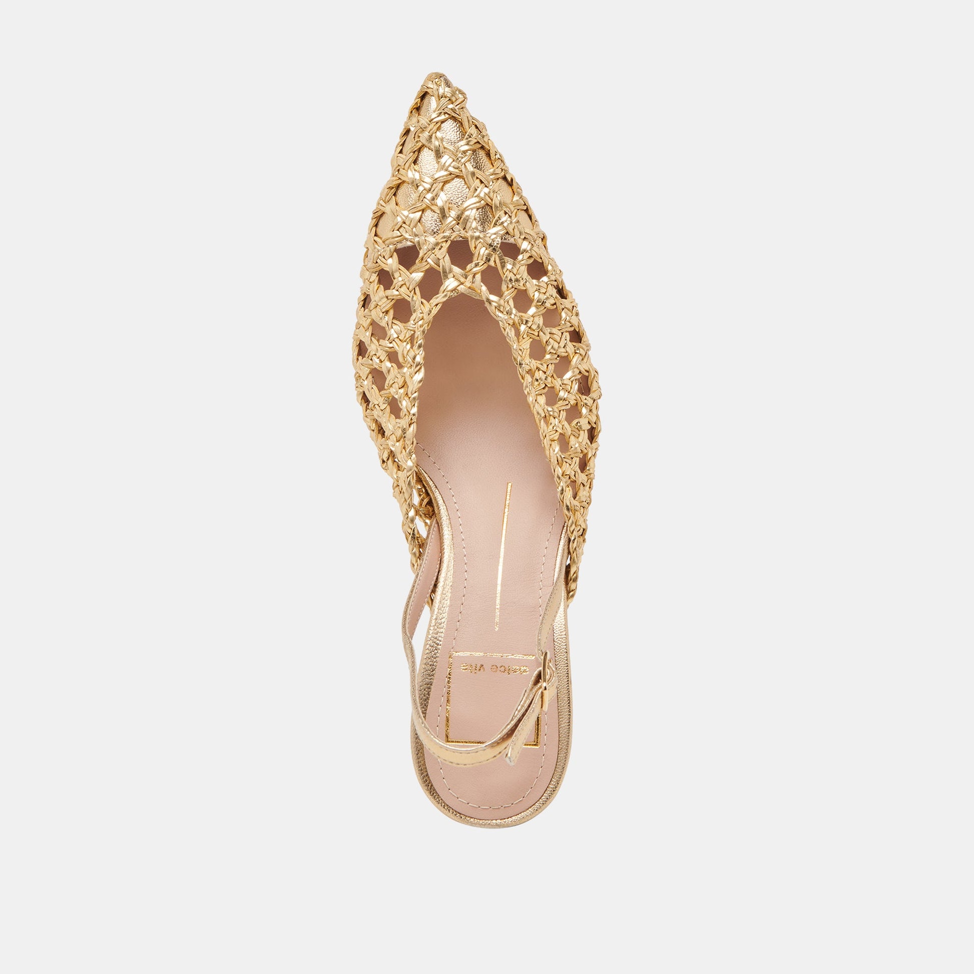 GLORIA HEELS GOLD WOVEN - Dolce Vita