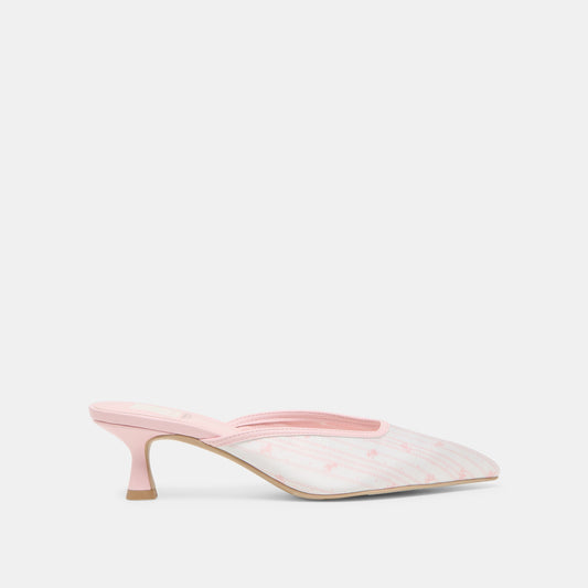 Cleo X Byrdie Golf Pink Floral Satin Wide Heels - Dolce Vita