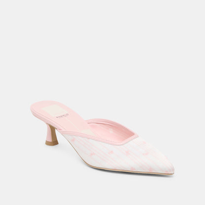 Cleo X Byrdie Golf Pink Floral Satin Wide Heels - Dolce Vita