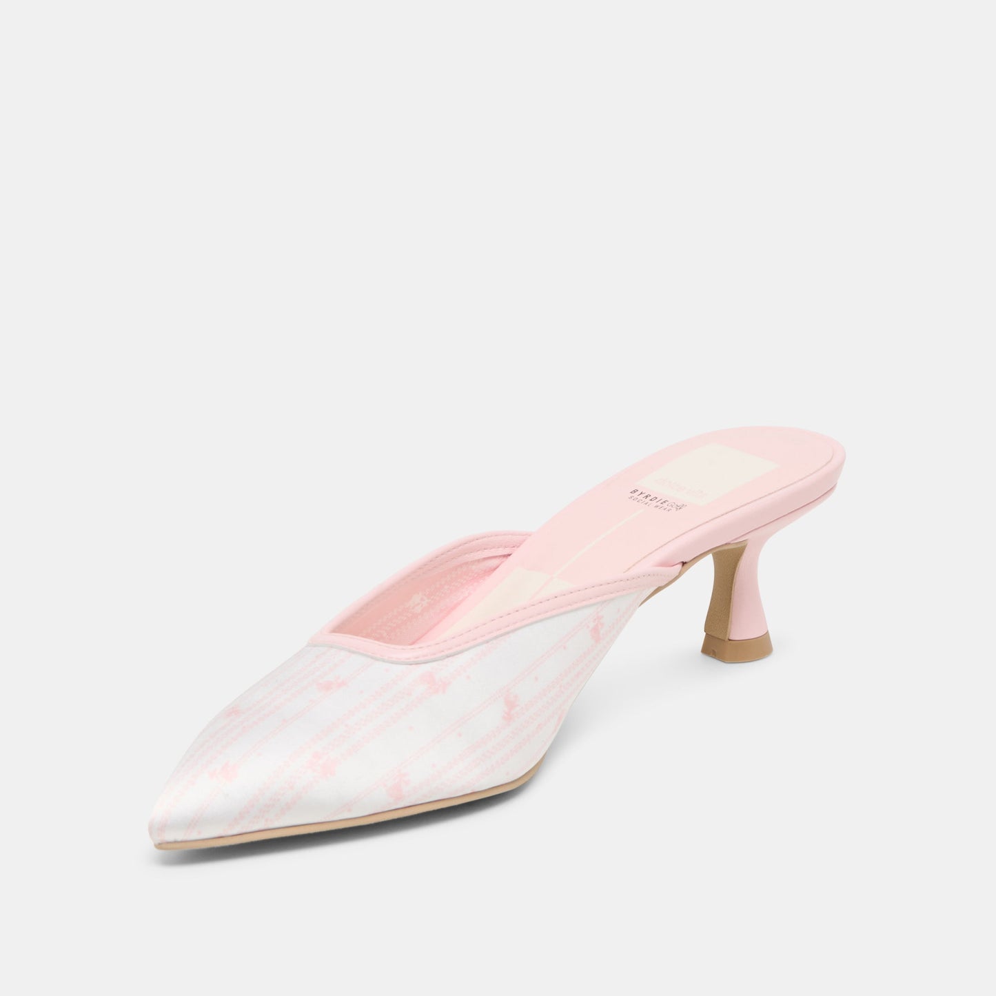 Cleo X Byrdie Golf Pink Floral Satin Wide Heels - Dolce Vita