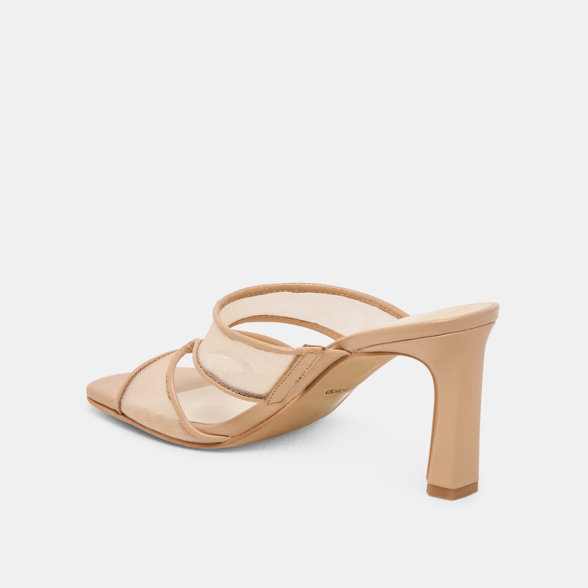 Gitel Wide Light Tan Mesh Heels - Dolce Vita