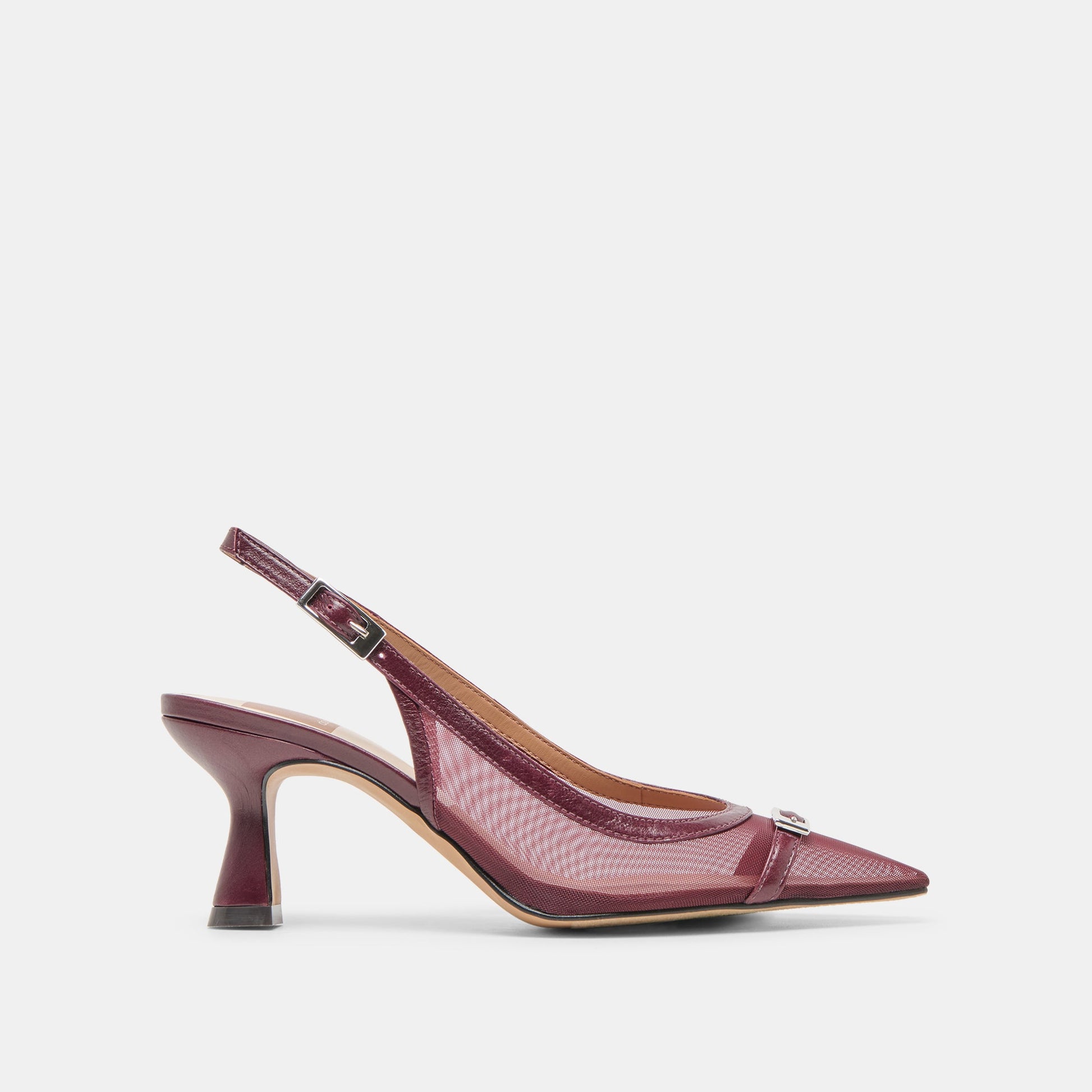Lorine Burgundy Mesh Heels - Dolce Vita