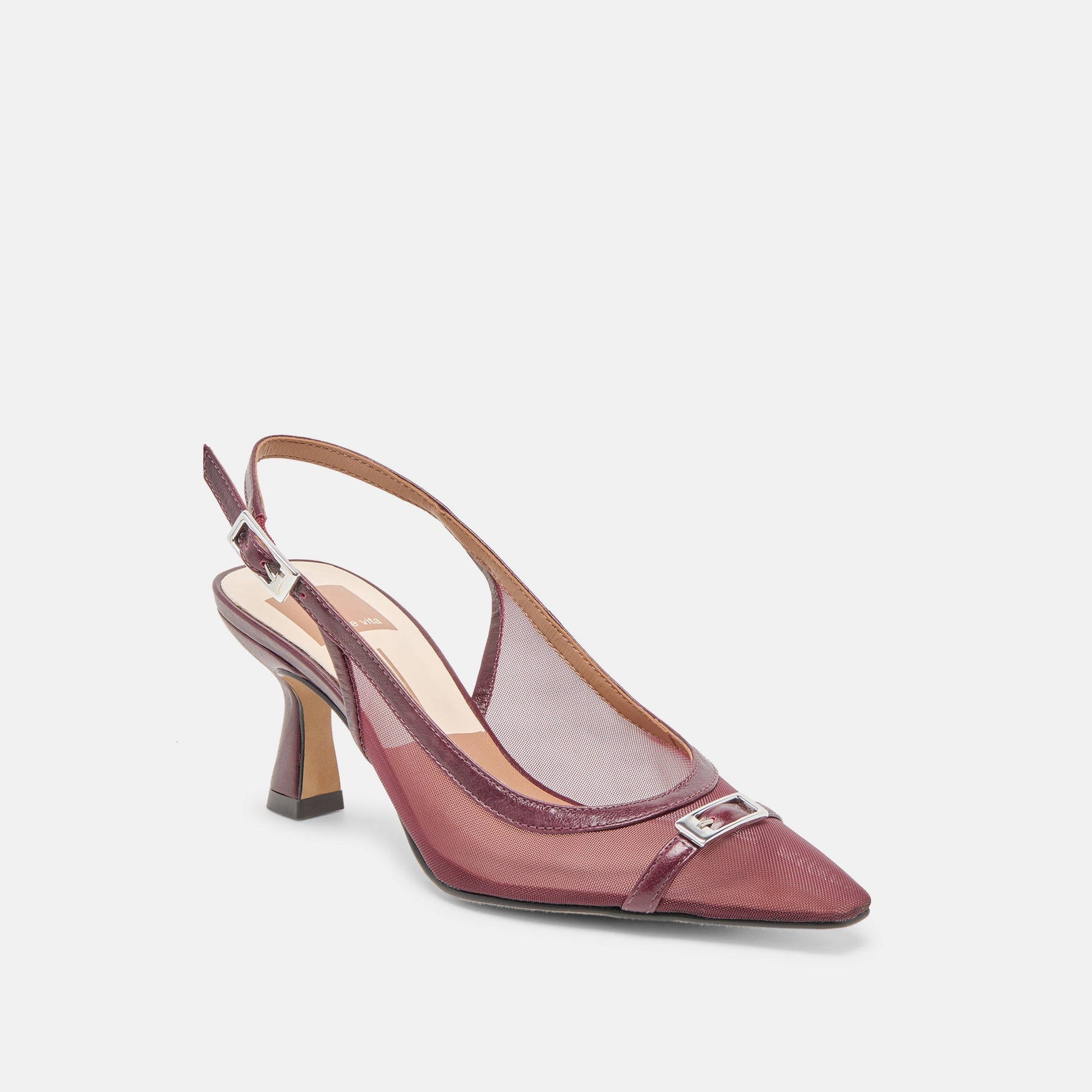 Lorine Burgundy Mesh Heels - Dolce Vita