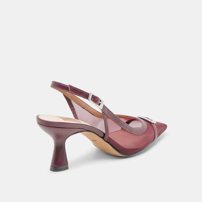 Lorine Burgundy Mesh Heels - Dolce Vita