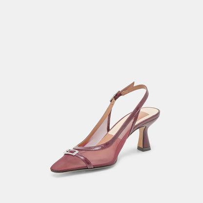 Lorine Burgundy Mesh Heels - Dolce Vita