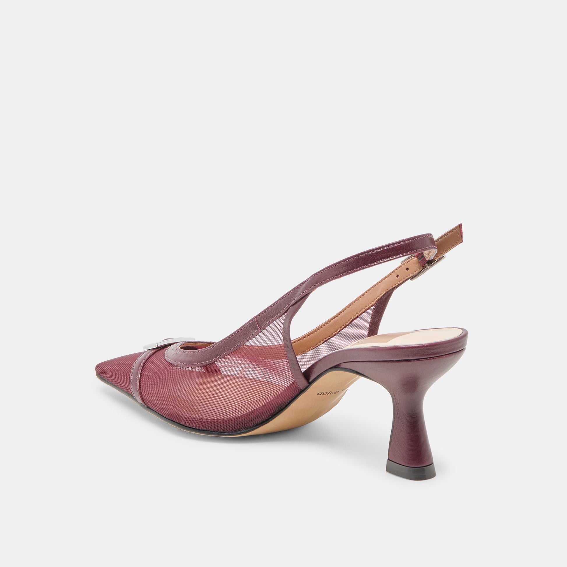Lorine Burgundy Mesh Heels - Dolce Vita