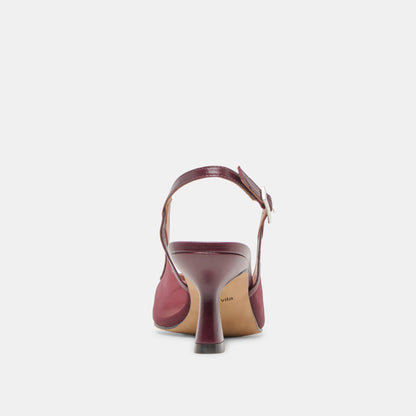Lorine Burgundy Mesh Heels - Dolce Vita